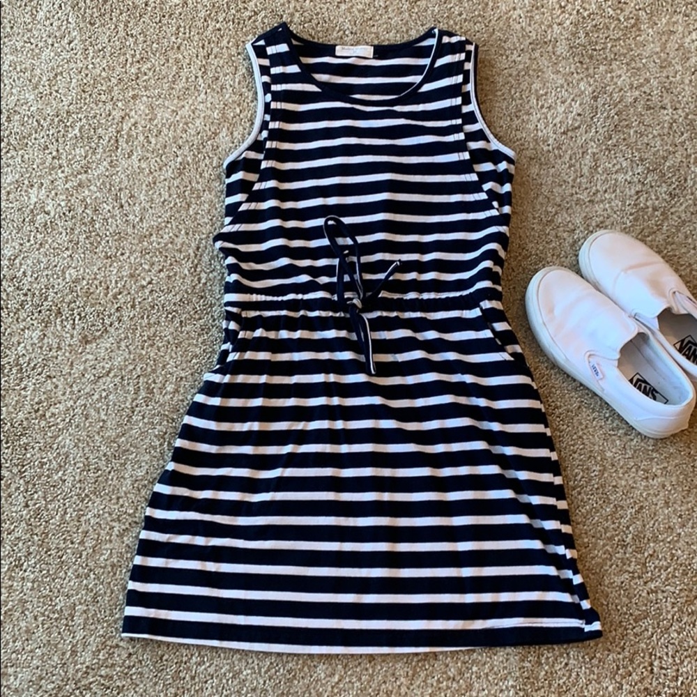 Navy and white nursing dress